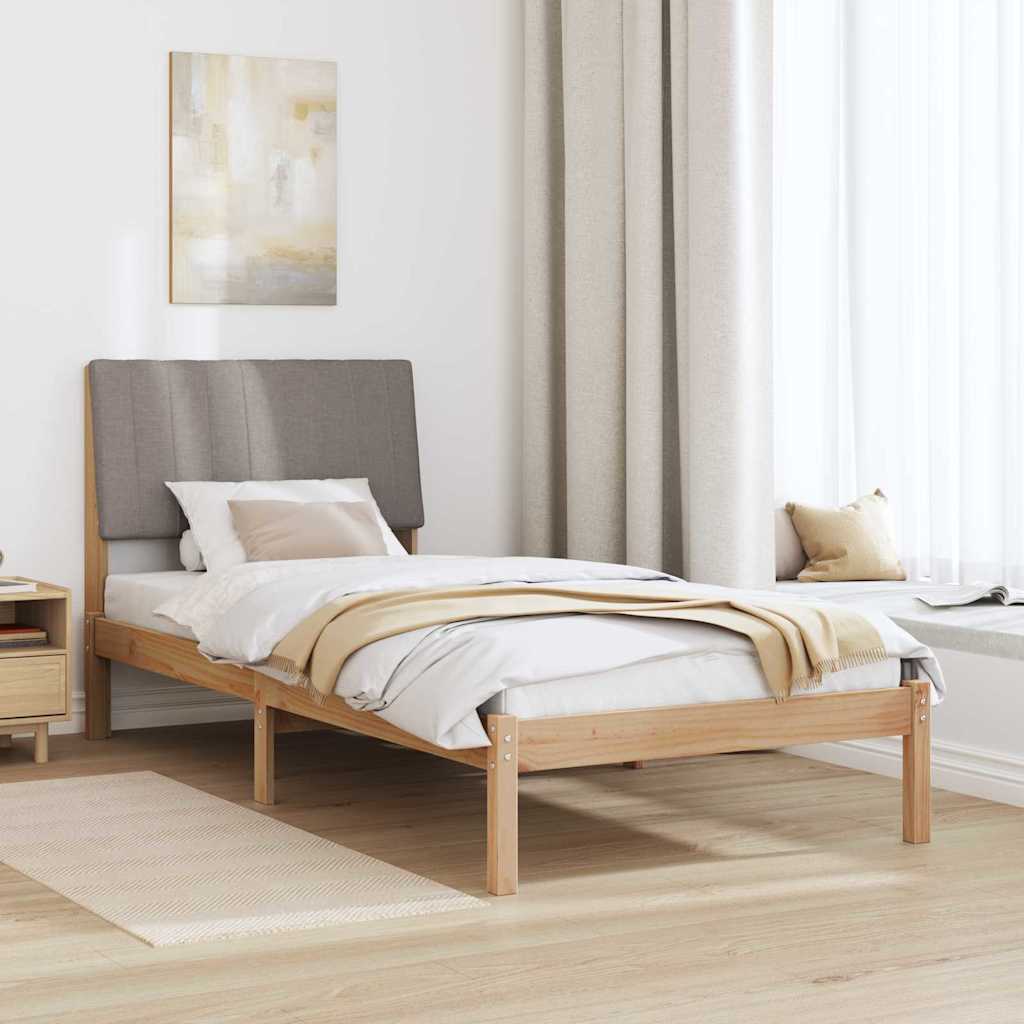 Bed Frame with Headboard Brown 90 x 190 cm Solid Pine Wood